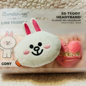 The Crème Shop Line Friends Cony Plushie Headband - White and Pink